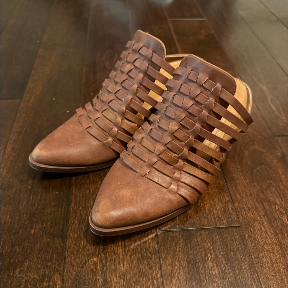 Zora Brown Woven Women's Mule Shoes